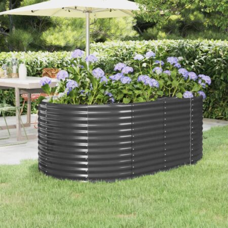 vidaXL plantekasse 175x100x68 cm pulverlakeret stål antracitgrå
