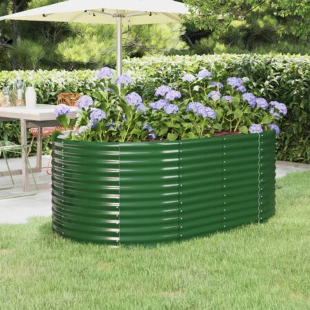 vidaXL plantekasse 175x100x68 cm pulverlakeret stål grøn