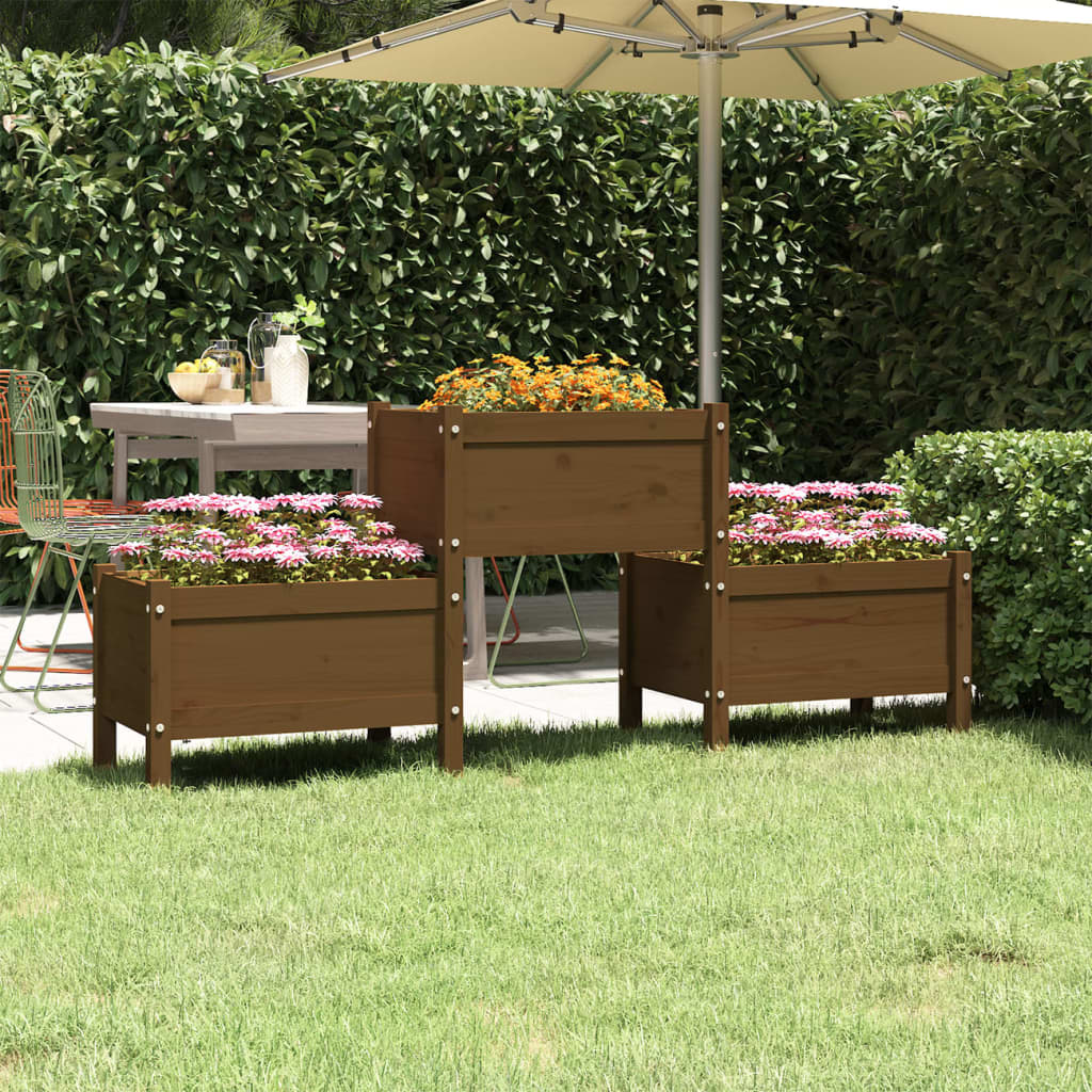 vidaXL plantekasse 178,5x44x75 cm massivt fyrretræ gyldenbrun vidaXL plantekasse 178,5x44x75 cm massivt fyrretræ gyldenbrun