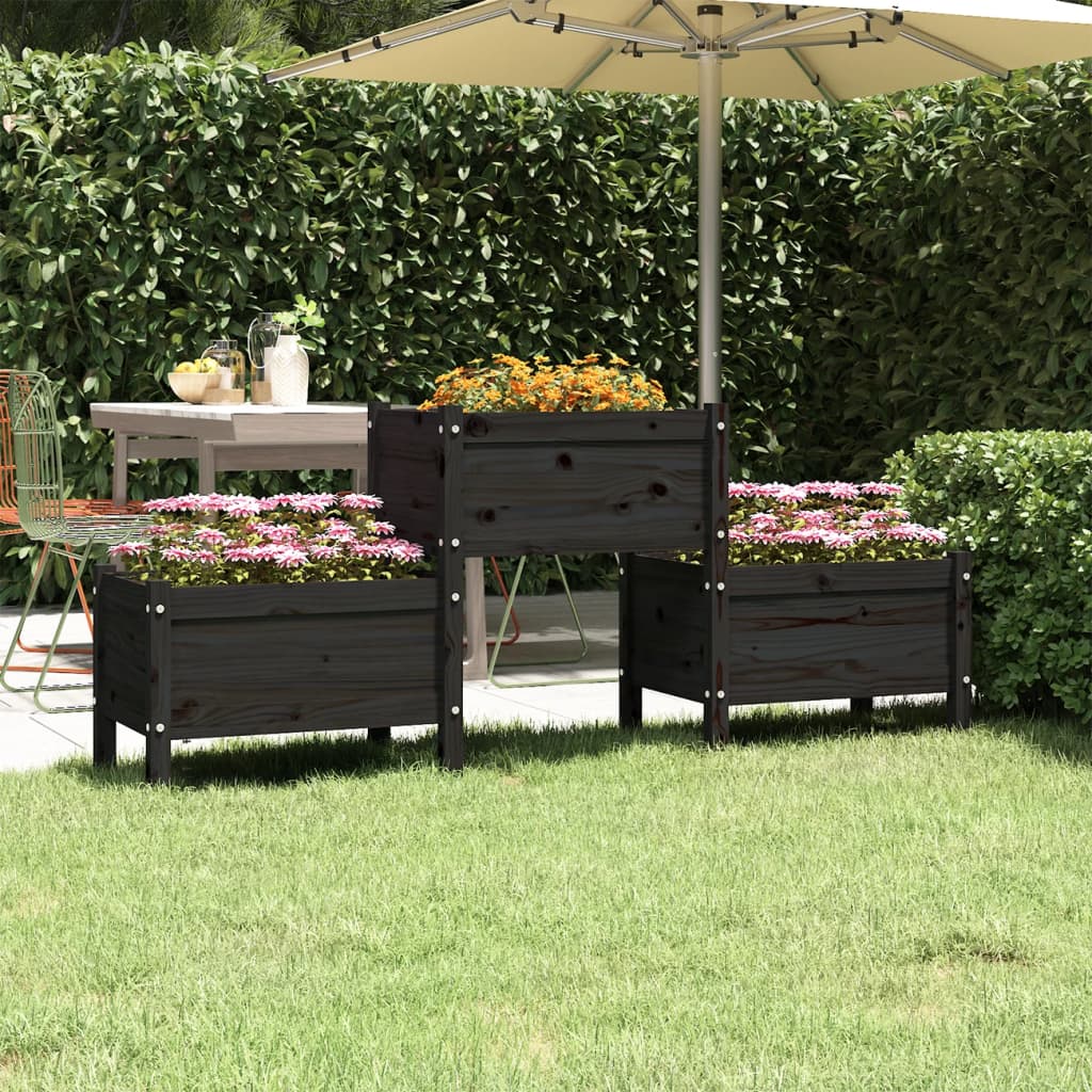 vidaXL plantekasse 178,5x44x75 cm massivt fyrretræ sort vidaXL plantekasse 178,5x44x75 cm massivt fyrretræ sort