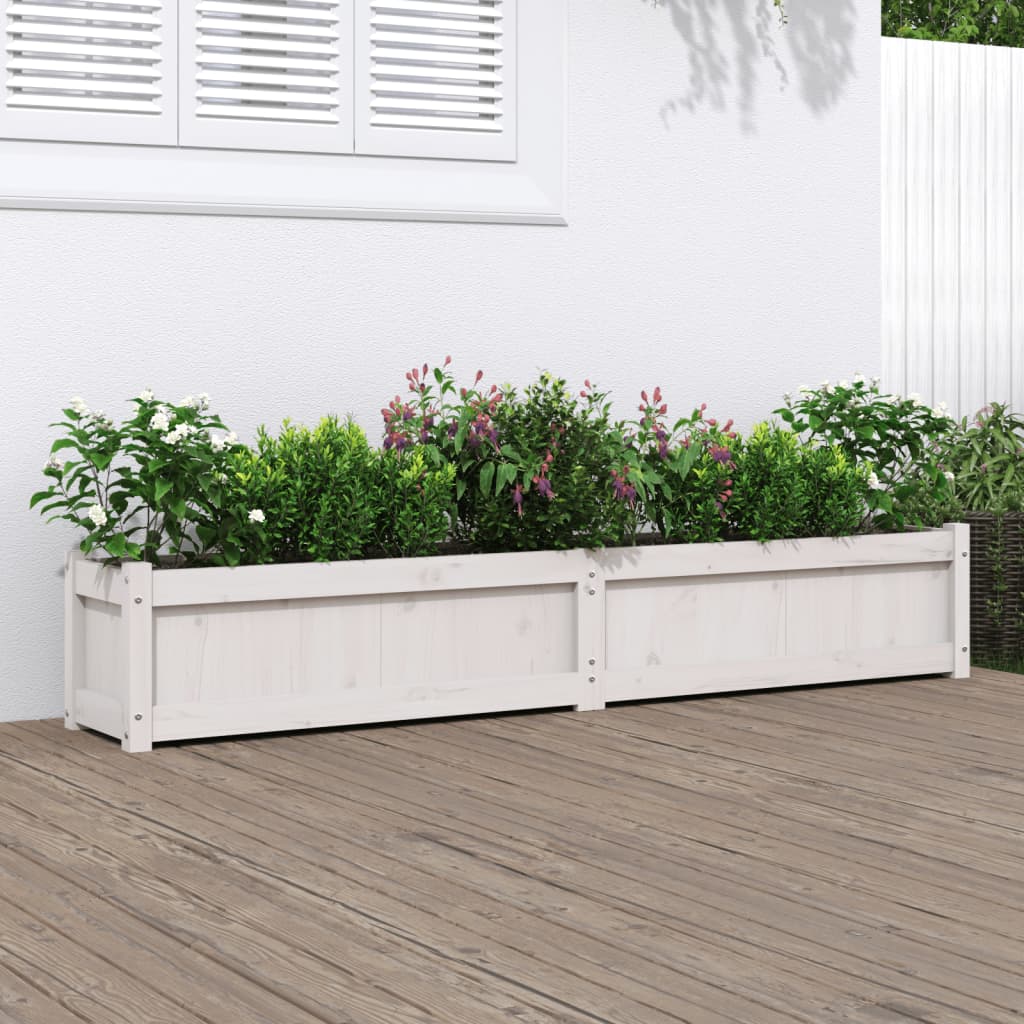 vidaXL plantekasse 180x31x31 cm massivt fyrretræ hvid vidaXL plantekasse 180x31x31 cm massivt fyrretræ hvid