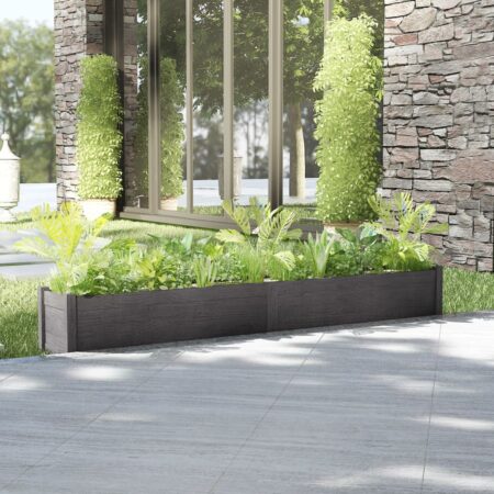 vidaXL plantekasse 200x31x31 cm massivt fyrretræ grå