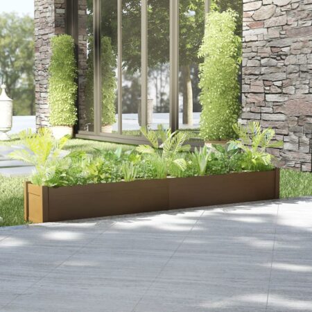 vidaXL plantekasse 200x31x31 cm massivt fyrretræ gyldenbrun