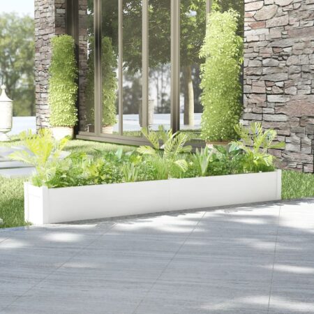 vidaXL plantekasse 200x31x31 cm massivt fyrretræ hvid