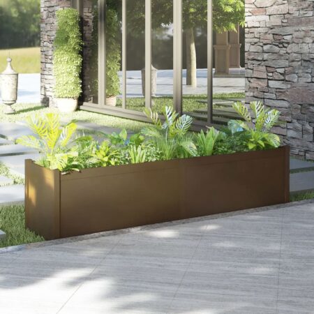 vidaXL plantekasse 200x50x50 cm massivt fyrretræ gyldenbrun