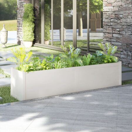 vidaXL plantekasse 200x50x50 cm massivt fyrretræ hvid