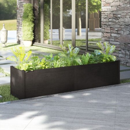 vidaXL plantekasse 200x50x50 cm massivt fyrretræ sort