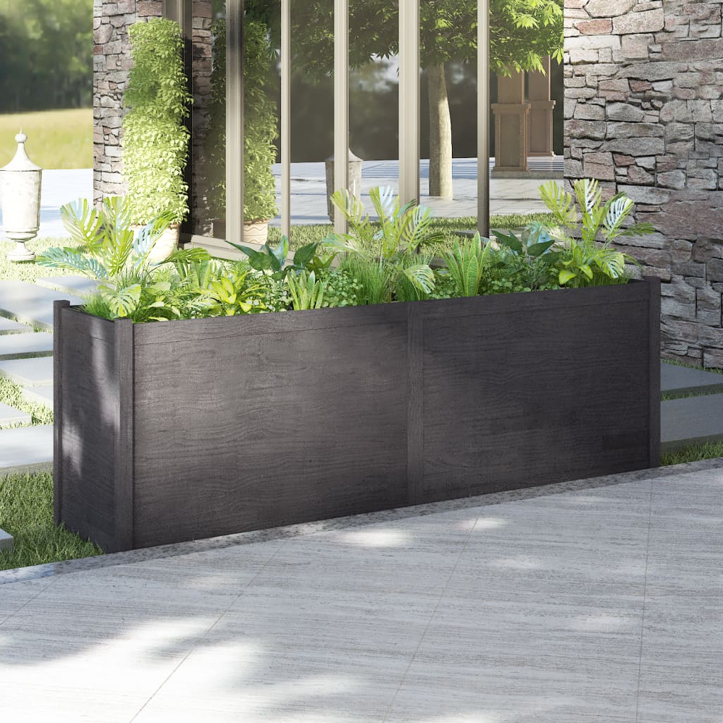 vidaXL plantekasse 200x50x70 cm massivt fyrretræ grå vidaXL plantekasse 200x50x70 cm massivt fyrretræ grå