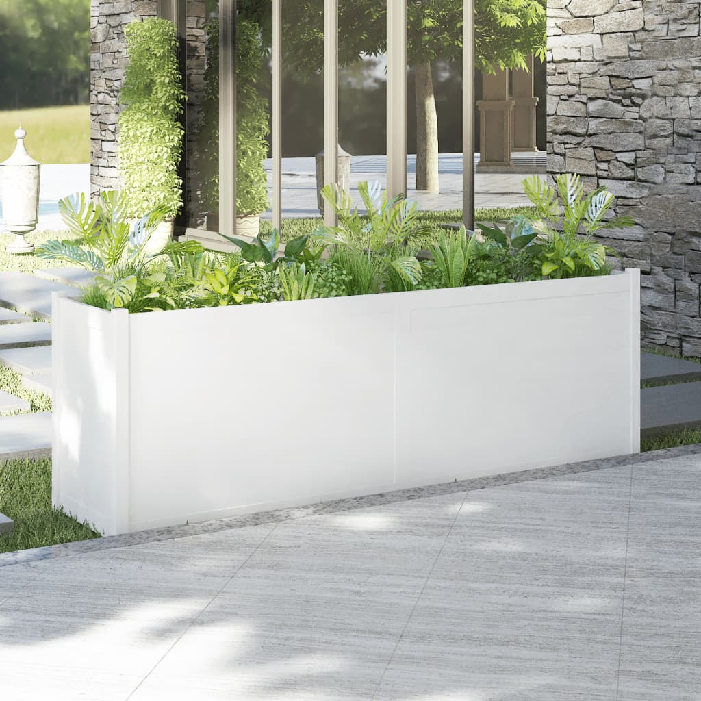vidaXL plantekasse 200x50x70 cm massivt fyrretræ hvid vidaXL plantekasse 200x50x70 cm massivt fyrretræ hvid