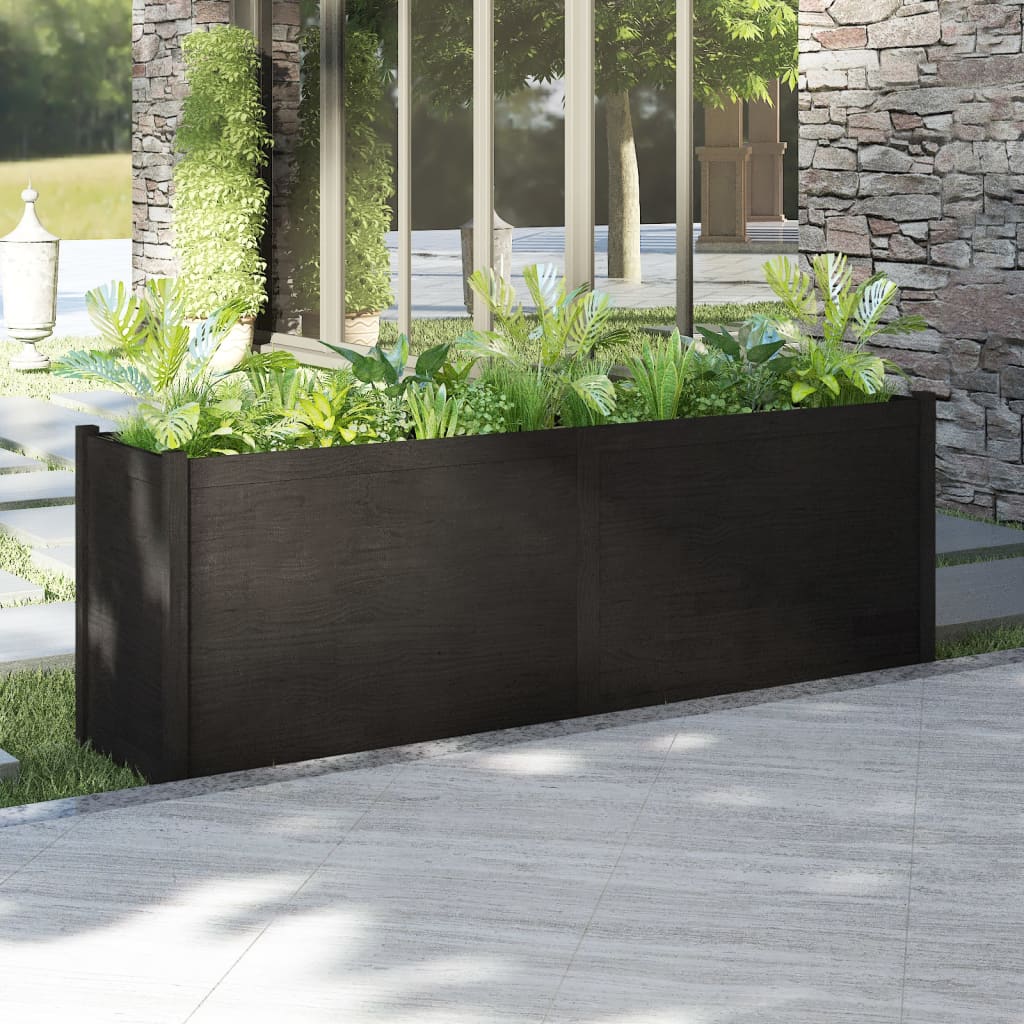 vidaXL plantekasse 200x50x70 cm massivt fyrretræ sort vidaXL plantekasse 200x50x70 cm massivt fyrretræ sort