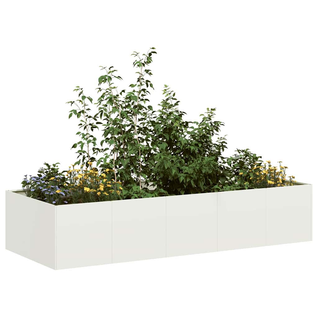 vidaXL plantekasse 200x80x40 cm stål hvid vidaXL plantekasse 200x80x40 cm stål hvid