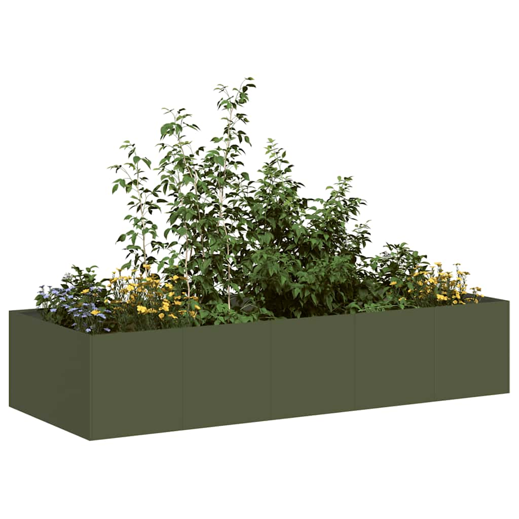 vidaXL plantekasse 200x80x40 cm stål olivengrøn vidaXL plantekasse 200x80x40 cm stål olivengrøn