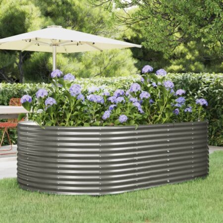 vidaXL plantekasse 212x140x68 cm galvaniseret stål grå