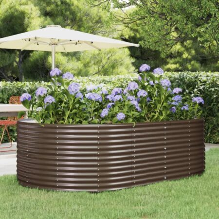 vidaXL plantekasse 212x140x68 cm pulverlakeret stål brun
