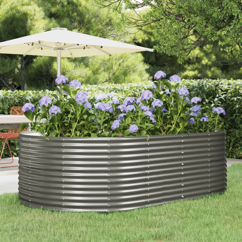 vidaXL plantekasse 212x140x68 cm pulverlakeret stål grå vidaXL plantekasse 212x140x68 cm pulverlakeret stål grå