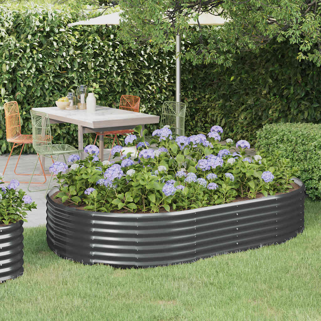 vidaXL plantekasse 214x140x36 cm galvaniseret stål antracitgrå vidaXL plantekasse 214x140x36 cm galvaniseret stål antracitgrå