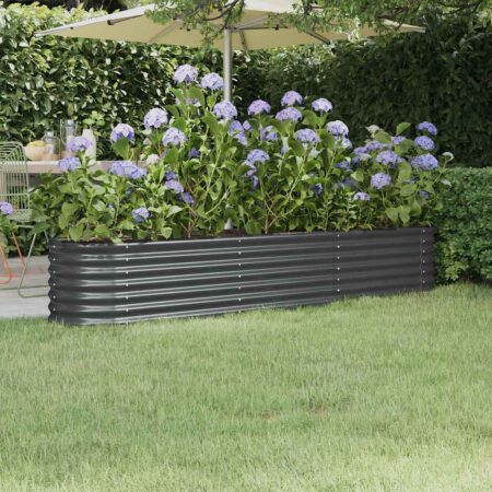 vidaXL plantekasse 224x40x36 cm galvaniseret stål antracitgrå