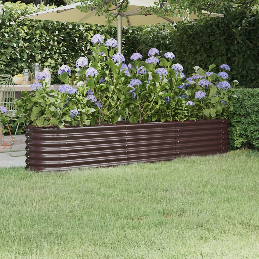 vidaXL plantekasse 224x40x36 cm galvaniseret stål brun vidaXL plantekasse 224x40x36 cm galvaniseret stål brun