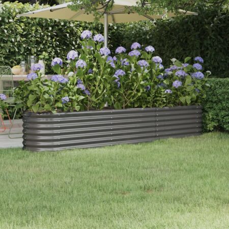 vidaXL plantekasse 224x40x36 cm galvaniseret stål grå