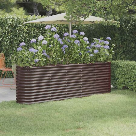 vidaXL plantekasse 224x40x68 cm galvaniseret stål brun