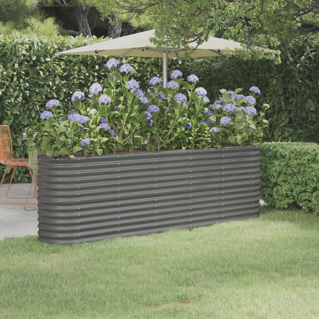 vidaXL plantekasse 224x40x68 cm galvaniseret stål grå vidaXL plantekasse 224x40x68 cm galvaniseret stål grå