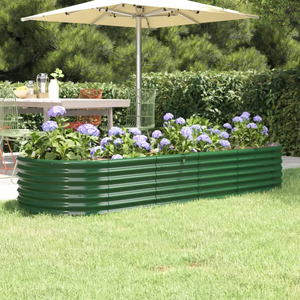 vidaXL plantekasse 224x80x36 cm pulverlakeret stål grøn vidaXL plantekasse 224x80x36 cm pulverlakeret stål grøn