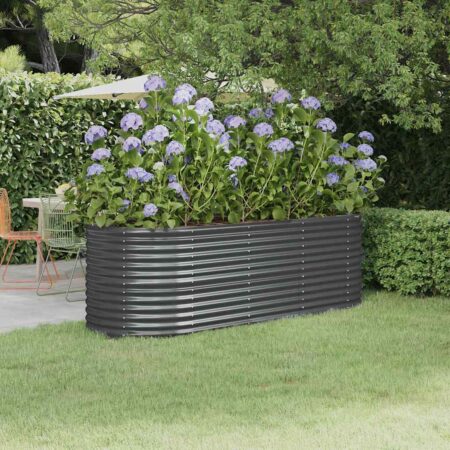 vidaXL plantekasse 224x80x68 cm galvaniseret stål antracitgrå
