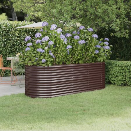 vidaXL plantekasse 224x80x68 cm galvaniseret stål brun