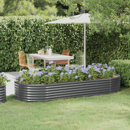 vidaXL plantekasse 249x100x36 cm galvaniseret stål antracitgrå