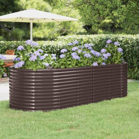 vidaXL plantekasse 249x100x68 cm pulverlakeret stål brun