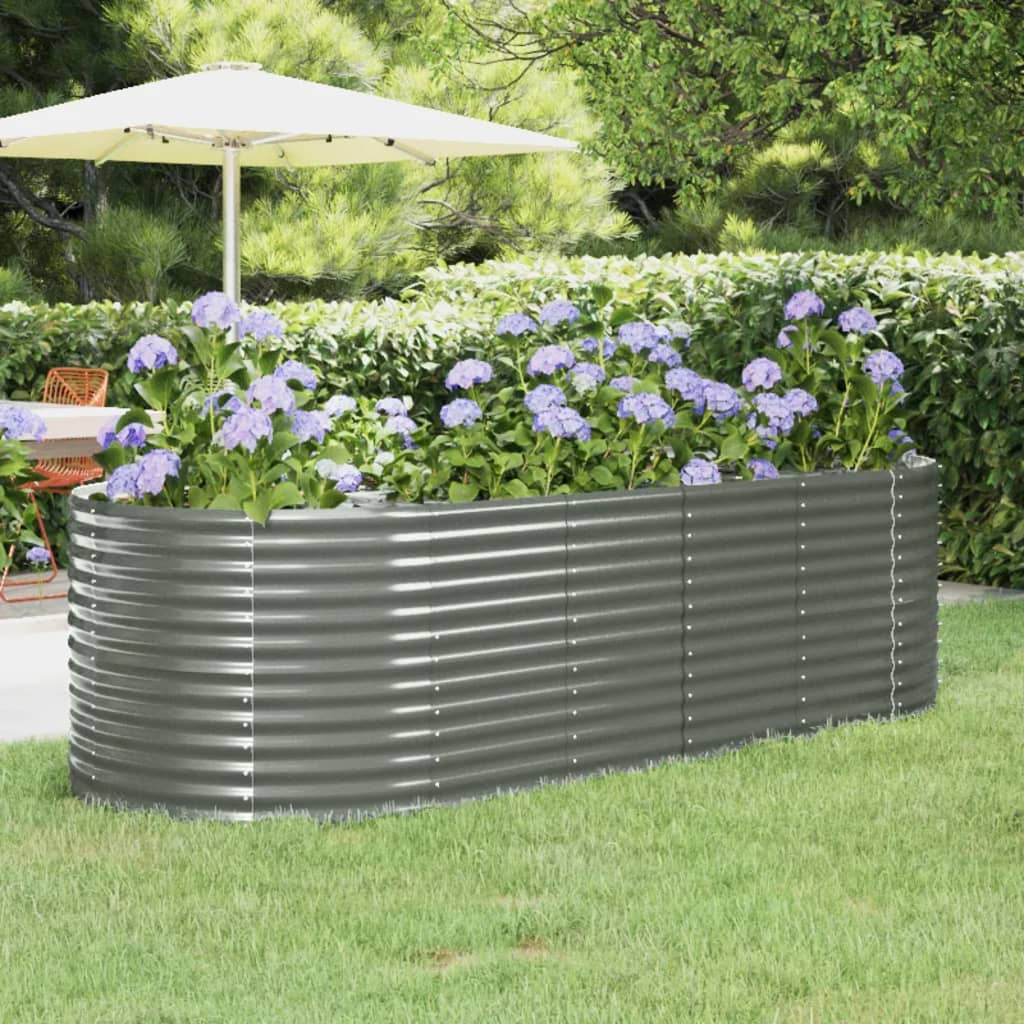 vidaXL plantekasse 249x100x68 cm pulverlakeret stål grå vidaXL plantekasse 249x100x68 cm pulverlakeret stål grå
