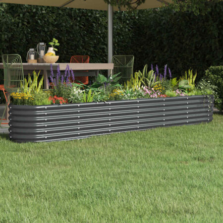 vidaXL plantekasse 260x40x36 cm galvaniseret stål antracitgrå