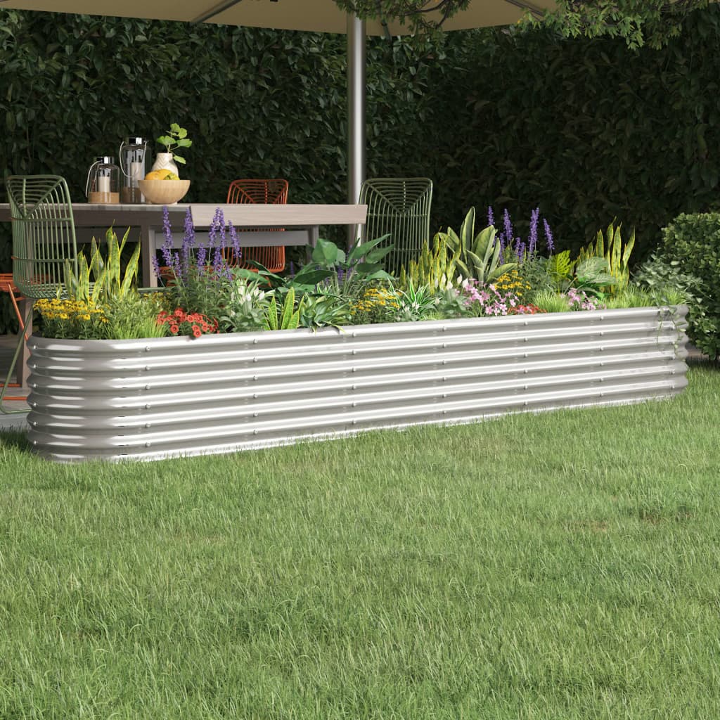vidaXL plantekasse 260x40x36 cm galvaniseret stål sølvfarvet vidaXL plantekasse 260x40x36 cm galvaniseret stål sølvfarvet