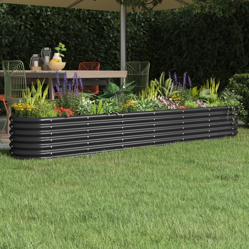vidaXL plantekasse 260x40x36 cm pulverlakeret stål antracitgrå vidaXL plantekasse 260x40x36 cm pulverlakeret stål antracitgrå