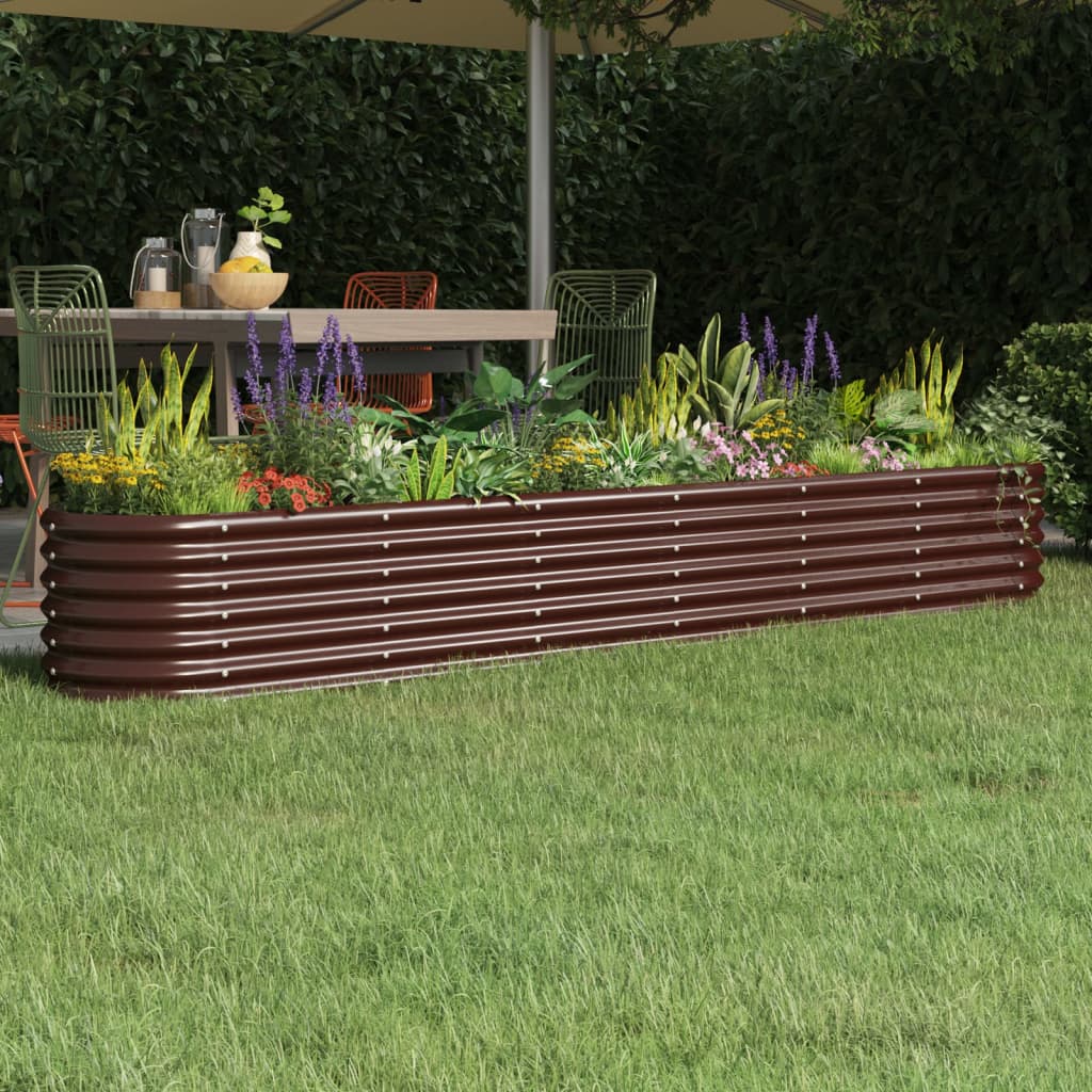 vidaXL plantekasse 260x40x36 cm pulverlakeret stål brun vidaXL plantekasse 260x40x36 cm pulverlakeret stål brun