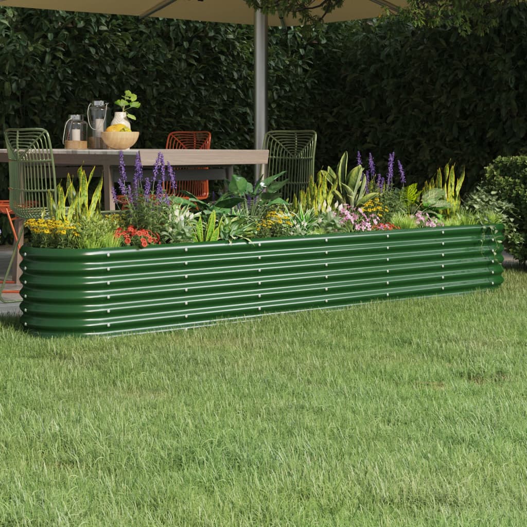 vidaXL plantekasse 260x40x36 cm pulverlakeret stål grøn vidaXL plantekasse 260x40x36 cm pulverlakeret stål grøn