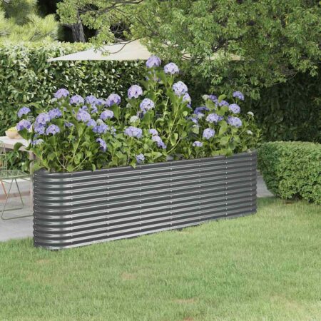 vidaXL plantekasse 260x40x68 cm galvaniseret stål antracitgrå