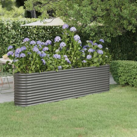vidaXL plantekasse 260x40x68 cm galvaniseret stål grå