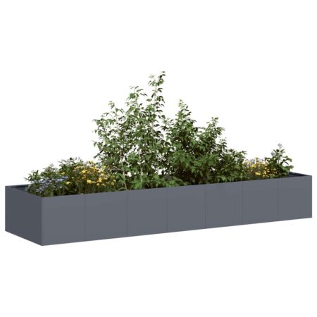 vidaXL plantekasse 280x80x40 cm stål antracitgrå