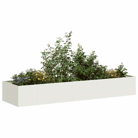 vidaXL plantekasse 280x80x40 cm stål hvid