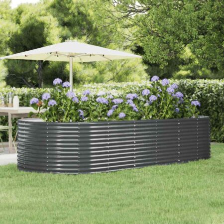 vidaXL plantekasse 291x140x68 cm galvaniseret stål antracitgrå