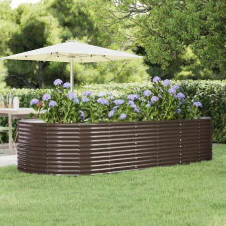 vidaXL plantekasse 291x140x68 cm galvaniseret stål brun