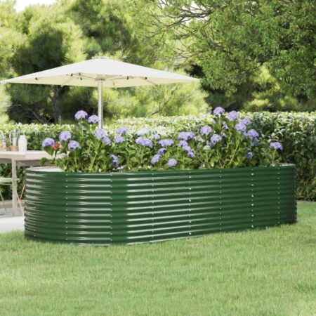 vidaXL plantekasse 291x140x68 cm galvaniseret stål grøn