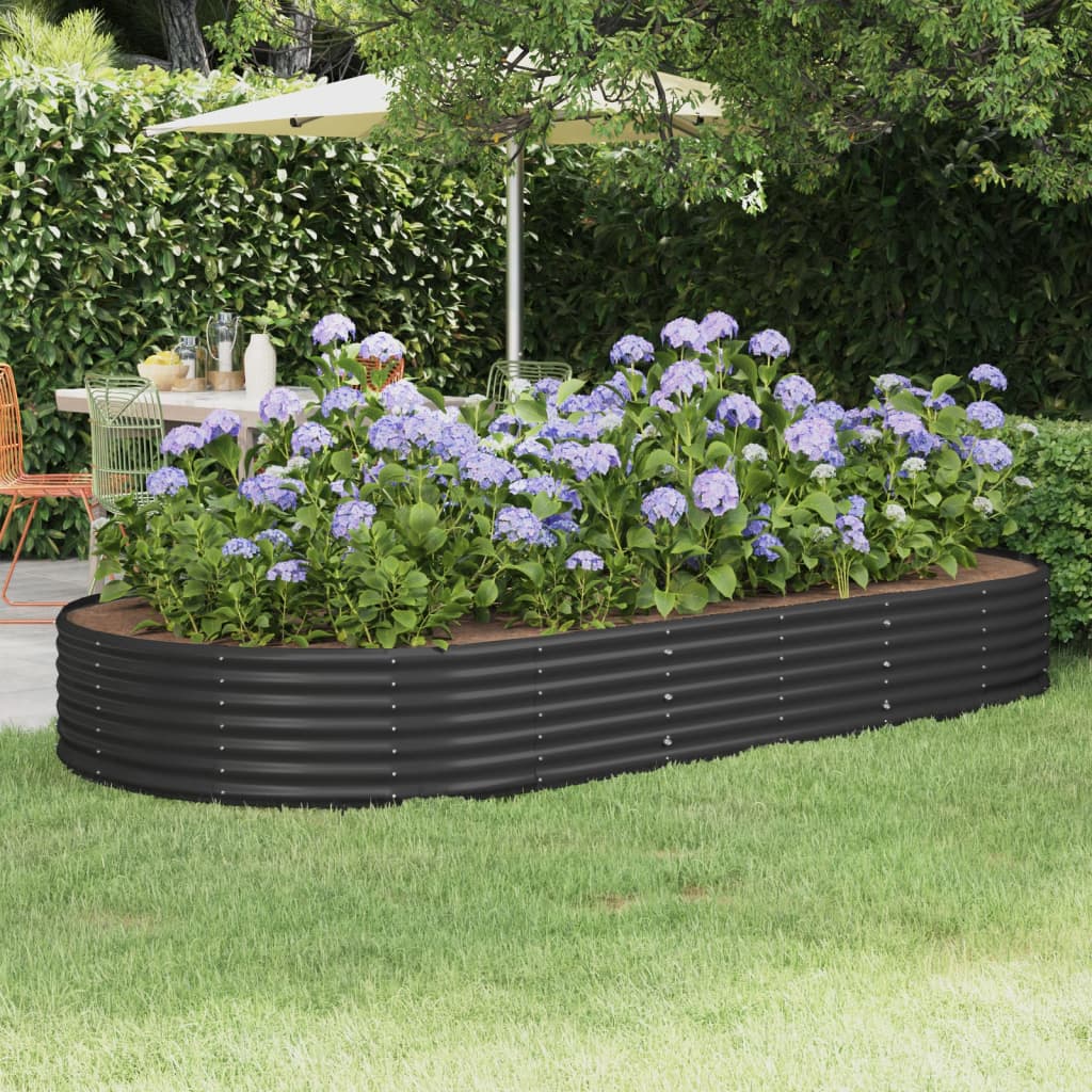 vidaXL plantekasse 296x140x36 cm pulverlakeret stål antracitgrå vidaXL plantekasse 296x140x36 cm pulverlakeret stål antracitgrå