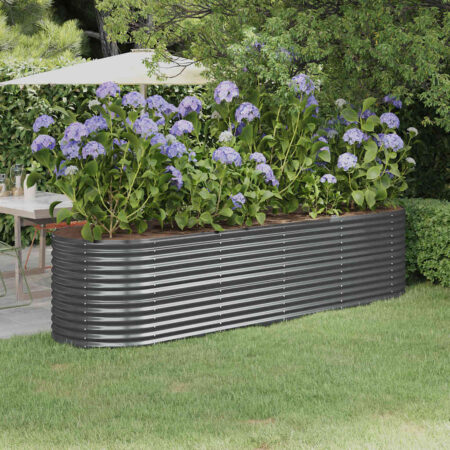 vidaXL plantekasse 296x80x68 cm galvaniseret stål antracitgrå