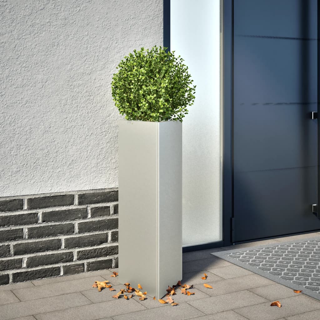 vidaXL plantekasse 30x26x75 cm trekantet rustfrit stål vidaXL plantekasse 30x26x75 cm trekantet rustfrit stål