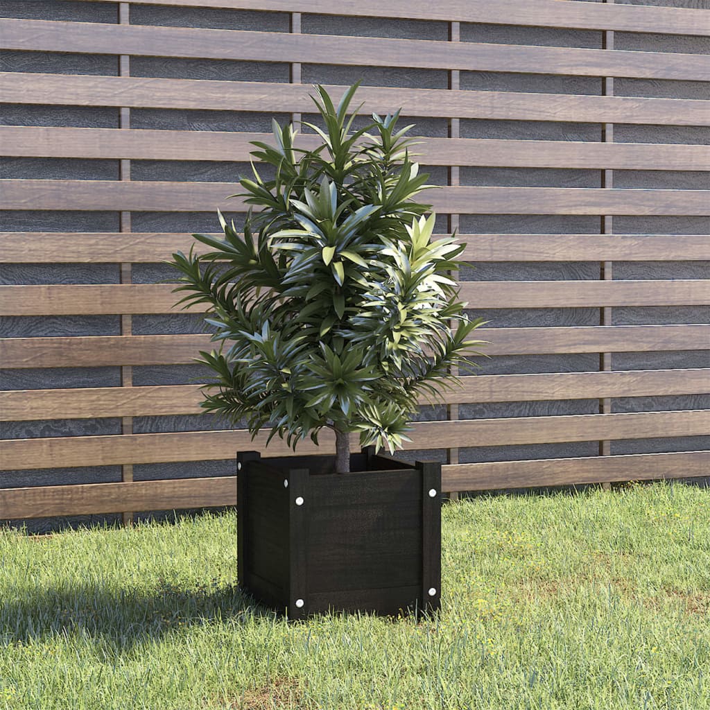 vidaXL plantekasse 31x31x31 cm massivt fyrretræ sort vidaXL plantekasse 31x31x31 cm massivt fyrretræ sort