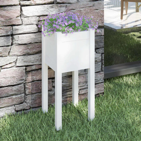 vidaXL plantekasse 31x31x70 cm massivt fyrretræ hvid