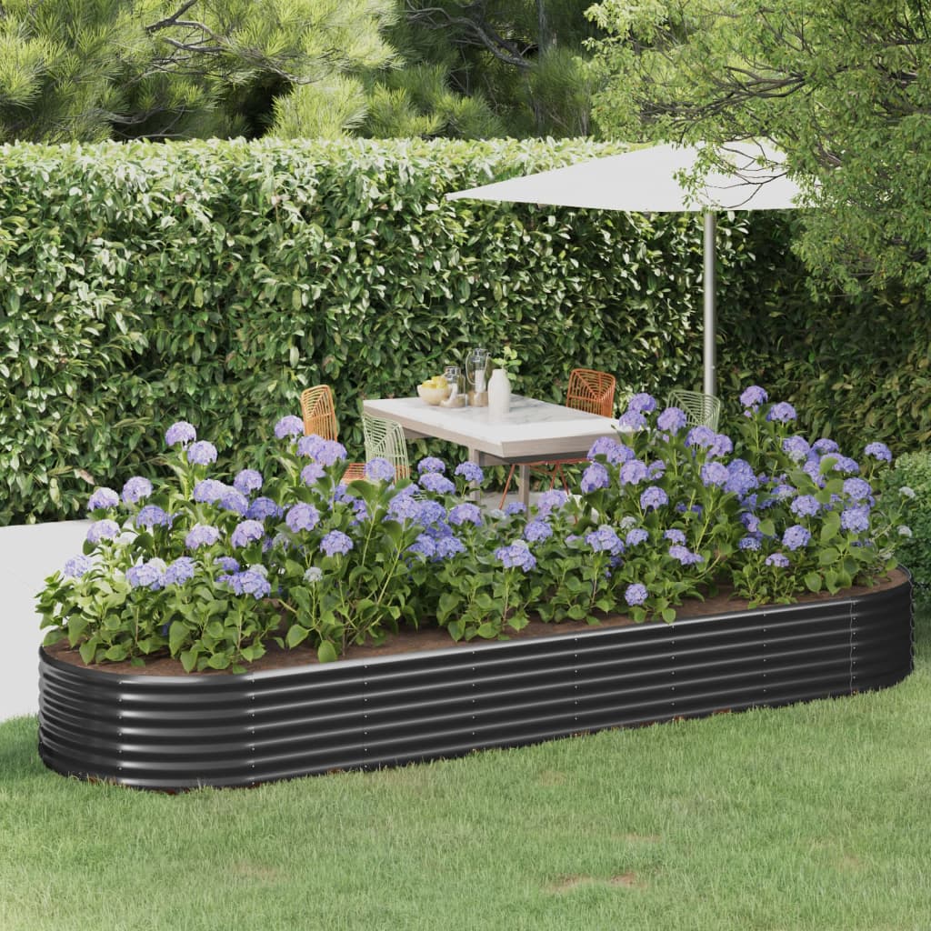 vidaXL plantekasse 322x100x36 cm pulverlakeret stål antracitgrå vidaXL plantekasse 322x100x36 cm pulverlakeret stål antracitgrå