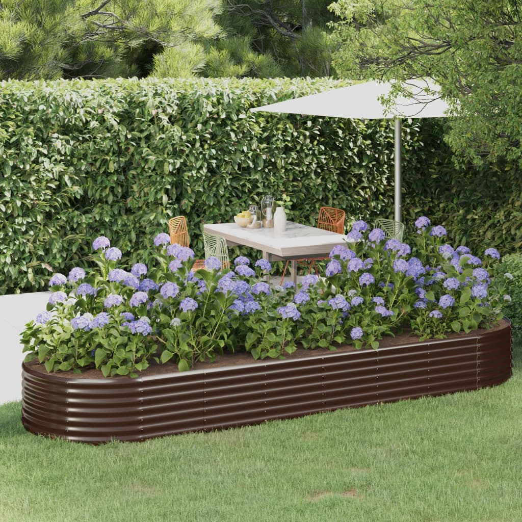 vidaXL plantekasse 322x100x36 cm pulverlakeret stål brun vidaXL plantekasse 322x100x36 cm pulverlakeret stål brun